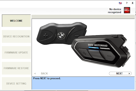 You see the welcome site of the Device Manager.