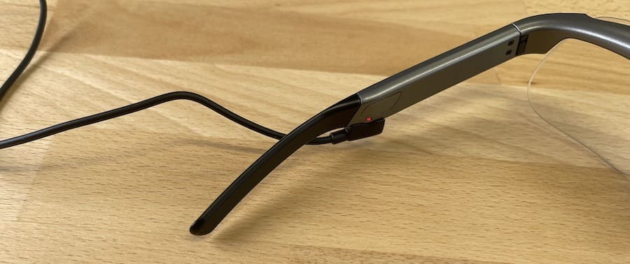 ConnectedRide Smartglasses charging.